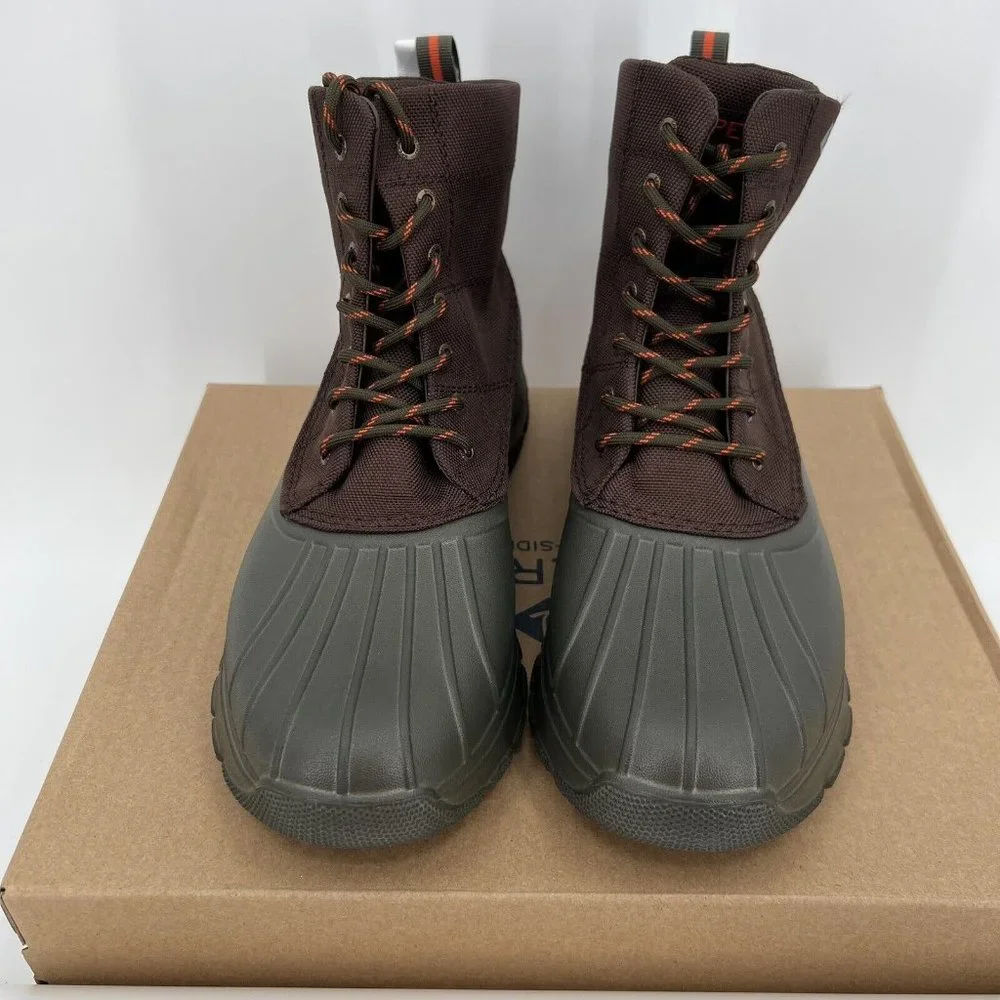 Sperry Men's Duck Float Lace-Up Boots sz 8 Brown/Green STS24762 Rain Waterproof